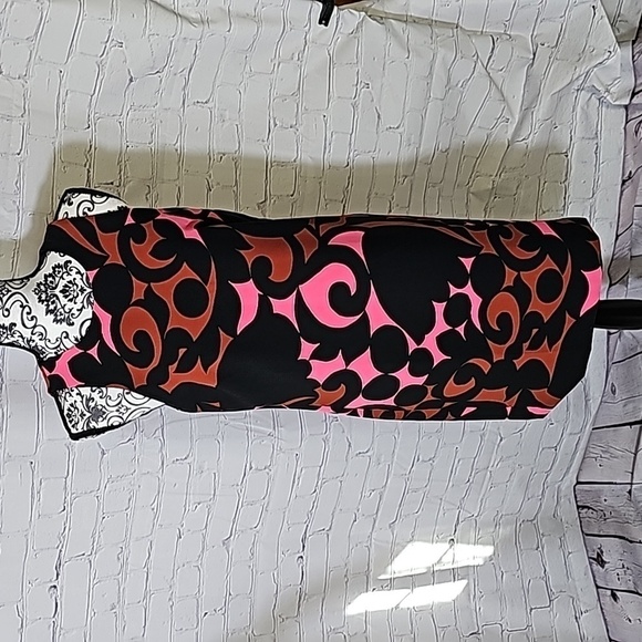 Ann Taylor sz 6 new red pink black sleeveless dress - Picture 3 of 8